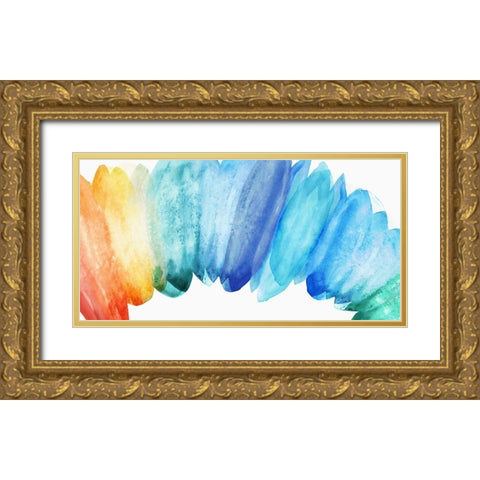 Burst of Rainbow  Gold Ornate Wood Framed Art Print with Double Matting by Watts, Eva