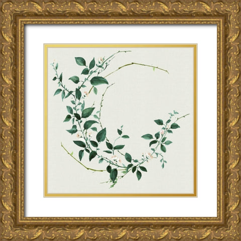 Delicate Vine  Gold Ornate Wood Framed Art Print with Double Matting by Watts, Eva