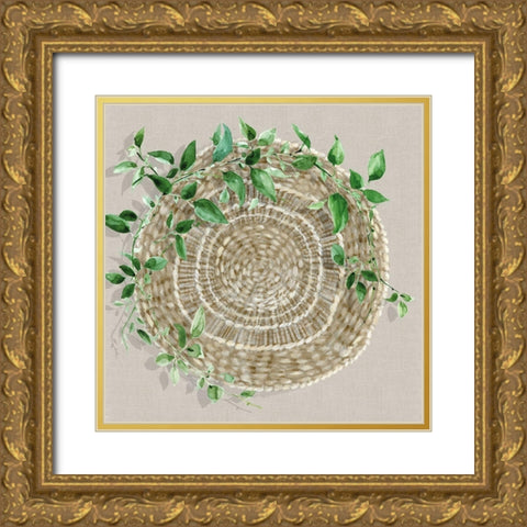 Wicker Vine II Gold Ornate Wood Framed Art Print with Double Matting by Watts, Eva