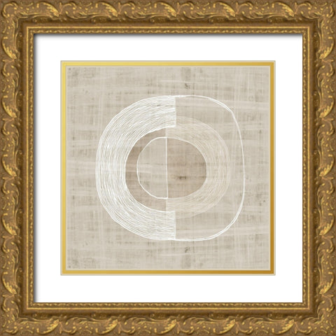 Organic Weave III Gold Ornate Wood Framed Art Print with Double Matting by Watts, Eva