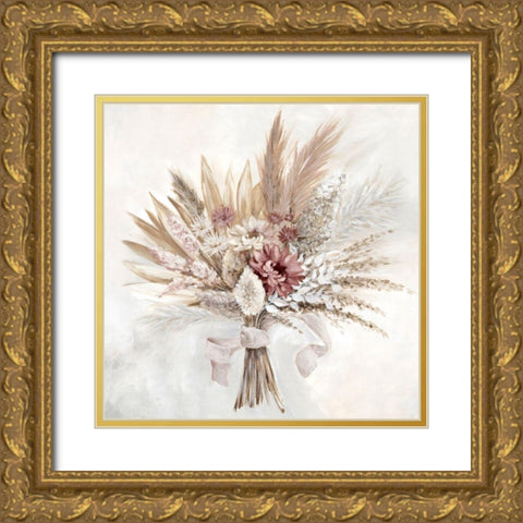 Soft Bouquet  Gold Ornate Wood Framed Art Print with Double Matting by Watts, Eva