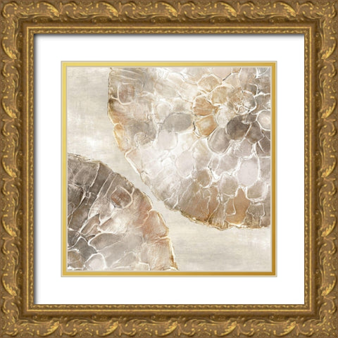 Golden Medallions II Gold Ornate Wood Framed Art Print with Double Matting by Watts, Eva
