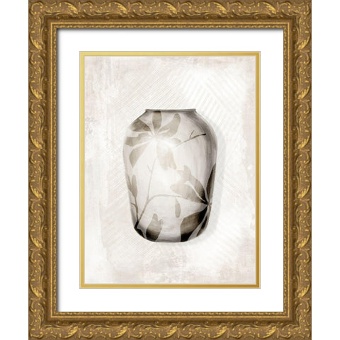 Neutral Vase II Gold Ornate Wood Framed Art Print with Double Matting by Watts, Eva