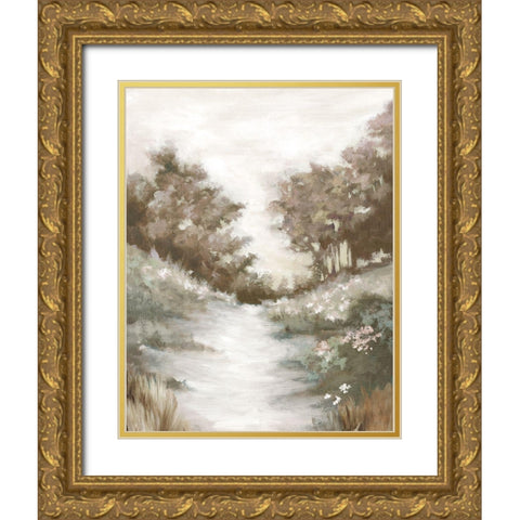 Peaceful Path  Gold Ornate Wood Framed Art Print with Double Matting by Watts, Eva