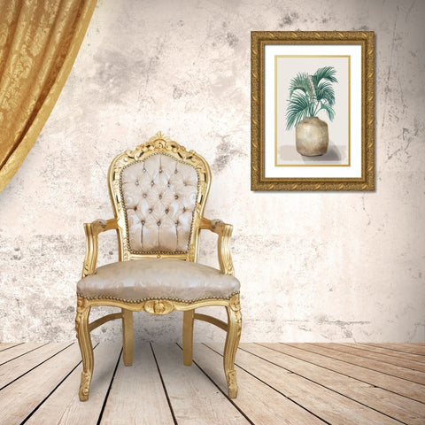 Palm Plant Gold Ornate Wood Framed Art Print with Double Matting by Watts, Eva
