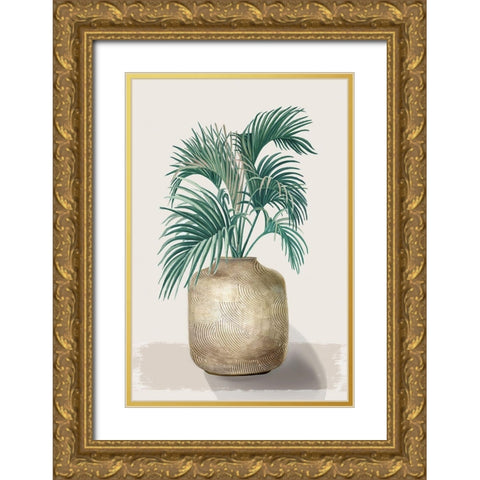 Palm Plant Gold Ornate Wood Framed Art Print with Double Matting by Watts, Eva