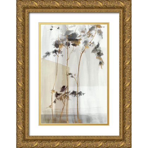 Golden Zen I Gold Ornate Wood Framed Art Print with Double Matting by Watts, Eva