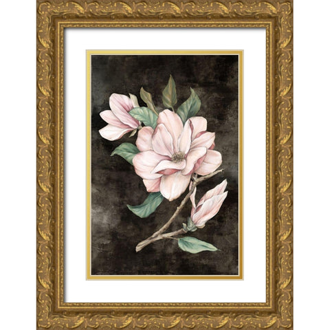 Pink Magnolia I Gold Ornate Wood Framed Art Print with Double Matting by Watts, Eva