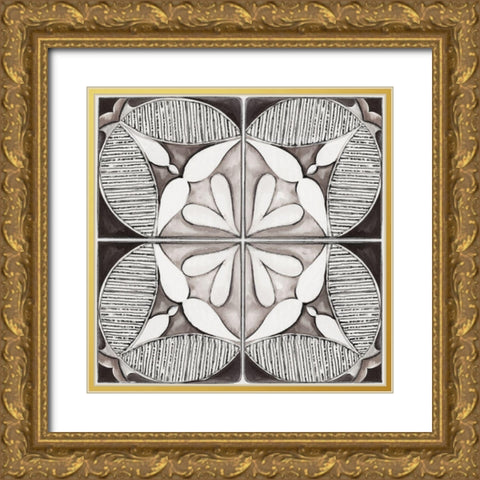 Decorative Tile I  Gold Ornate Wood Framed Art Print with Double Matting by Watts, Eva