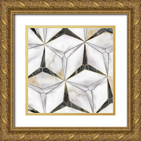 Star Tile  Gold Ornate Wood Framed Art Print with Double Matting by Watts, Eva
