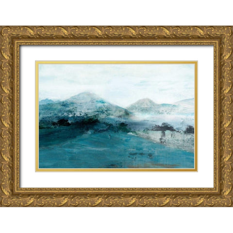 Blue Hill Gold Ornate Wood Framed Art Print with Double Matting by Isabelle Z