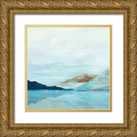 Coastal Mountains  Gold Ornate Wood Framed Art Print with Double Matting by Isabelle Z
