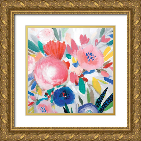 Circular Colour Palette III Gold Ornate Wood Framed Art Print with Double Matting by Isabelle Z