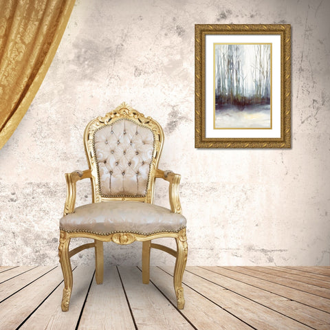 Winter Storm Gold Ornate Wood Framed Art Print with Double Matting by Isabelle Z