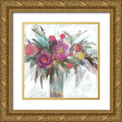 Sweet Roses II Gold Ornate Wood Framed Art Print with Double Matting by Isabelle Z