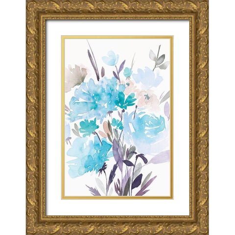 Summer Blooms I Gold Ornate Wood Framed Art Print with Double Matting by Isabelle Z