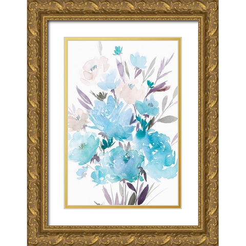 Summer Blooms II Gold Ornate Wood Framed Art Print with Double Matting by Isabelle Z