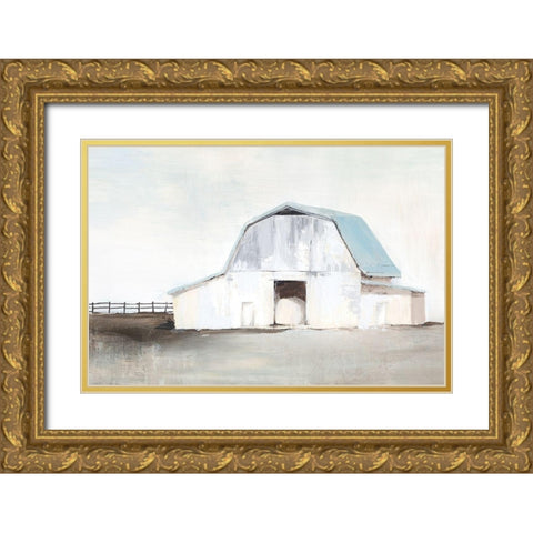 By The Barn I  Gold Ornate Wood Framed Art Print with Double Matting by Isabelle Z