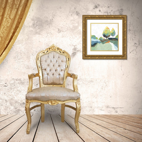 Blocked I Gold Ornate Wood Framed Art Print with Double Matting by Isabelle Z