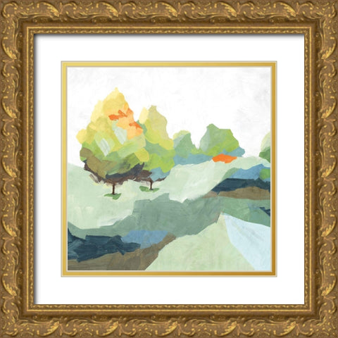 Blocked II Gold Ornate Wood Framed Art Print with Double Matting by Isabelle Z