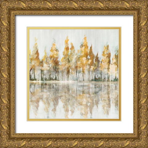 Across the Narrow Lake Gold Ornate Wood Framed Art Print with Double Matting by Isabelle Z