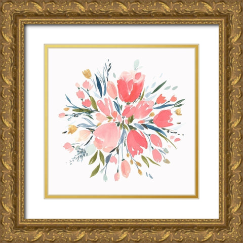 Softhearted II Gold Ornate Wood Framed Art Print with Double Matting by Isabelle Z