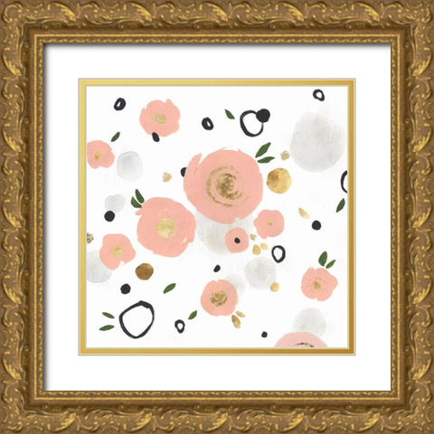 Petal Drop I Gold Ornate Wood Framed Art Print with Double Matting by Isabelle Z