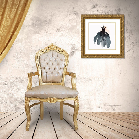 Little Black Dress I  Gold Ornate Wood Framed Art Print with Double Matting by Isabelle Z
