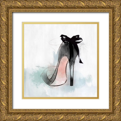 Ribbon Heel Gold Ornate Wood Framed Art Print with Double Matting by Isabelle Z