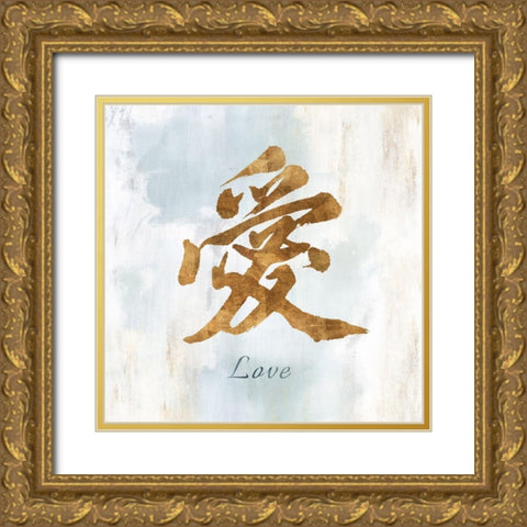 Gold Love Gold Ornate Wood Framed Art Print with Double Matting by Isabelle Z