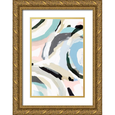 Blue Galore II Gold Ornate Wood Framed Art Print with Double Matting by Isabelle Z