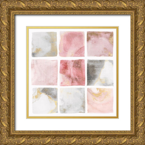 Blush Squares II  Gold Ornate Wood Framed Art Print with Double Matting by Isabelle Z