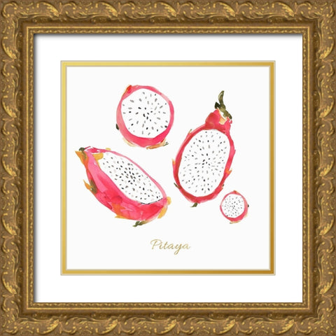 Pitaya  Gold Ornate Wood Framed Art Print with Double Matting by Isabelle Z