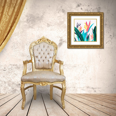 Alpinia I  Gold Ornate Wood Framed Art Print with Double Matting by Isabelle Z