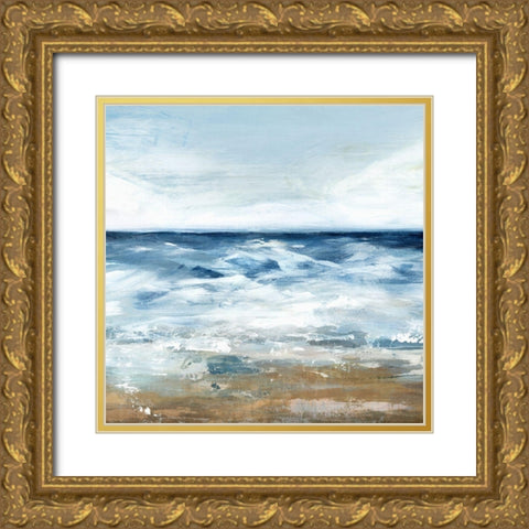 Blue Ocean II  Gold Ornate Wood Framed Art Print with Double Matting by Isabelle Z