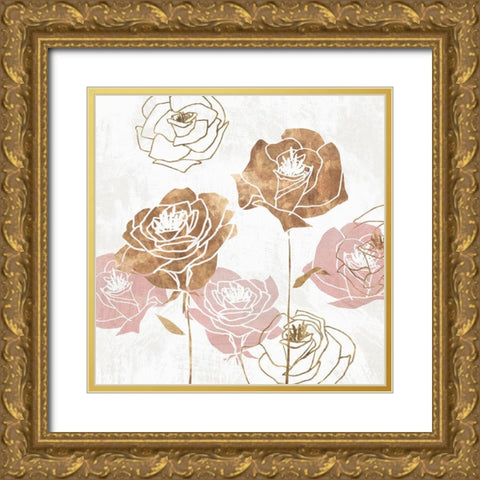 Rose Garden I Gold Ornate Wood Framed Art Print with Double Matting by Isabelle Z