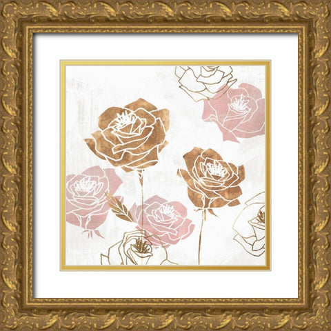Rose Garden II Gold Ornate Wood Framed Art Print with Double Matting by Isabelle Z
