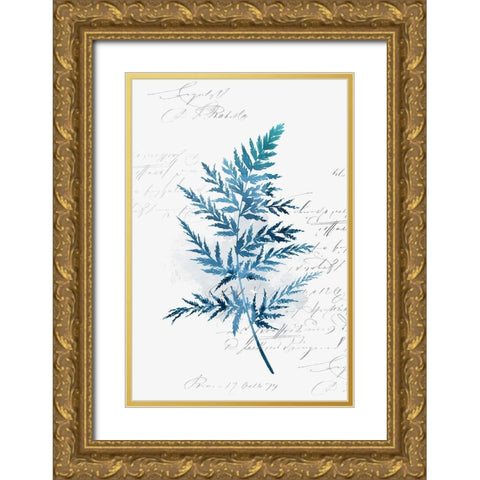 Botanical Blue I  Gold Ornate Wood Framed Art Print with Double Matting by Isabelle Z