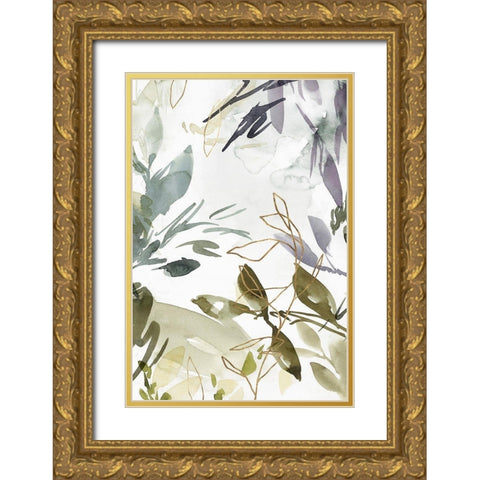 Flourishing Green III  Gold Ornate Wood Framed Art Print with Double Matting by Isabelle Z