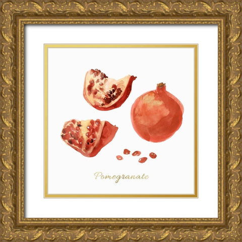 Pomegranate  Gold Ornate Wood Framed Art Print with Double Matting by Isabelle Z