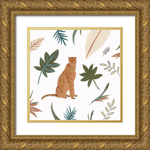 African Cheetah I  Gold Ornate Wood Framed Art Print with Double Matting by Isabelle Z