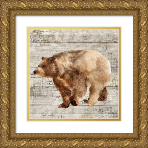 Crossing Bear II  Gold Ornate Wood Framed Art Print with Double Matting by Isabelle Z