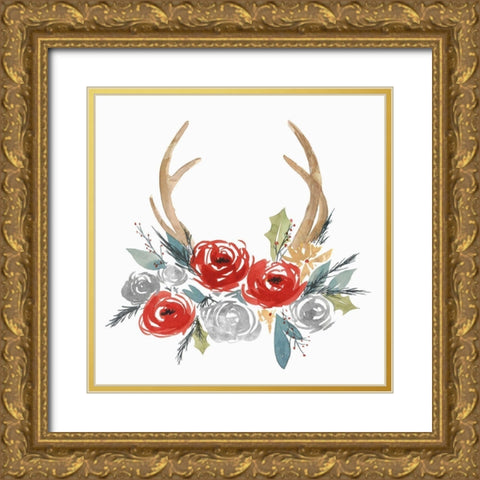 Adorning II  Gold Ornate Wood Framed Art Print with Double Matting by Isabelle Z
