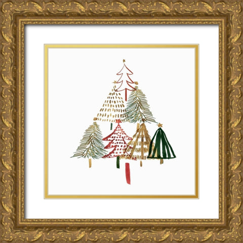 Pine Trees I  Gold Ornate Wood Framed Art Print with Double Matting by Isabelle Z