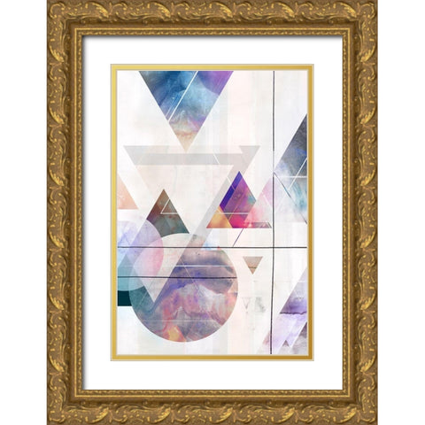 Kaleidescope Shapes II  Gold Ornate Wood Framed Art Print with Double Matting by Isabelle Z