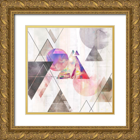 Holographic I  Gold Ornate Wood Framed Art Print with Double Matting by Isabelle Z