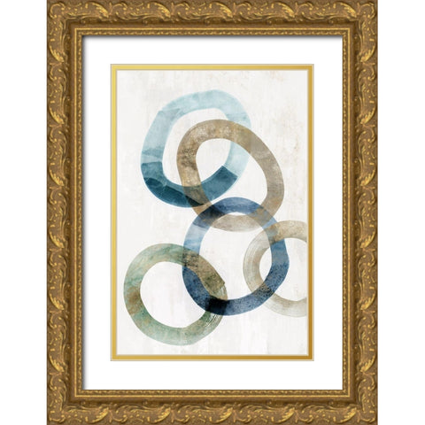 Trilogy I  Gold Ornate Wood Framed Art Print with Double Matting by Isabelle Z