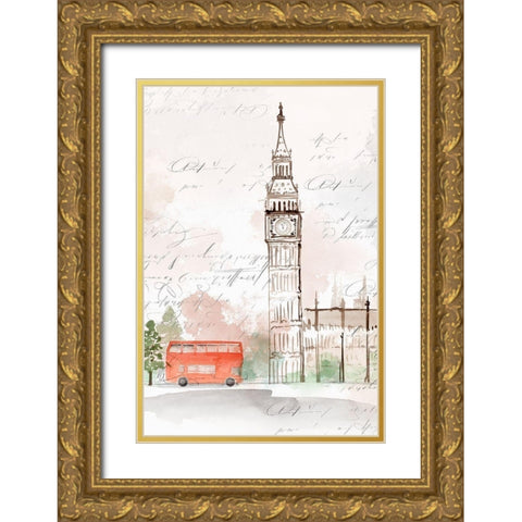 Big Ben London Gold Ornate Wood Framed Art Print with Double Matting by Isabelle Z