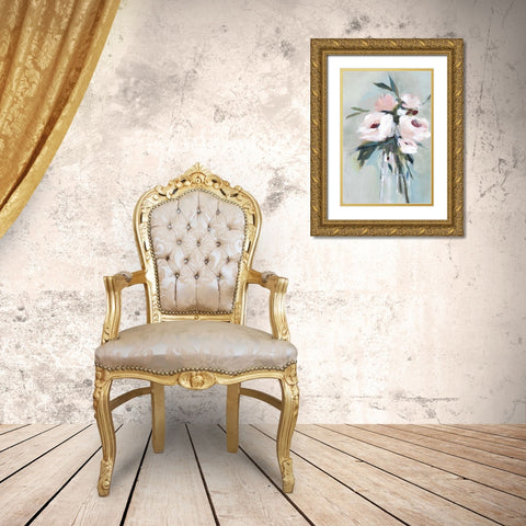 Peonies in a Vase II  Gold Ornate Wood Framed Art Print with Double Matting by Isabelle Z