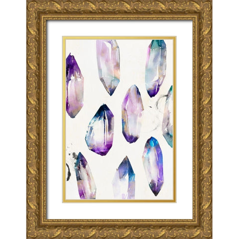 Purple Gemstones II  Gold Ornate Wood Framed Art Print with Double Matting by Isabelle Z